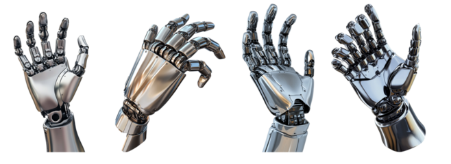 robot hand isolated on transparent background