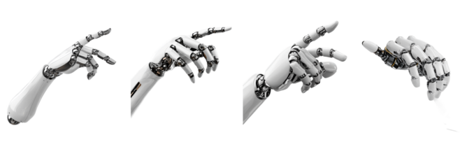 robot hand isolated on transparent background