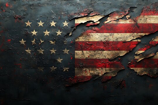 old worn and grunge American flag