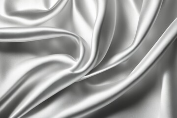 Obraz premium White silk fabric with smooth, shiny folds creating an elegant and textured look, AI generated