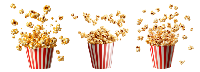 cartoonish popcorn isolated on transparent background