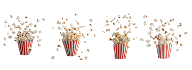 cartoonish popcorn isolated on transparent background