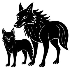 wolf silhouette vector illustration
