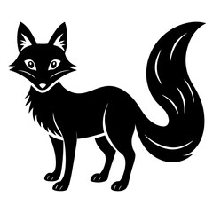 fox silhouette vector illustration