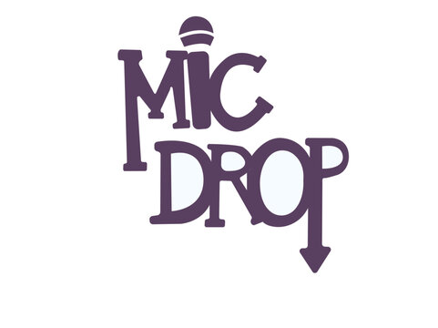 Mic drop elegant logo design with white background 