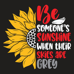 Custom Sunflower Typography T Shirt Design Vector Art