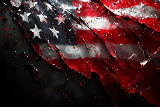 old worn and grunge American flag