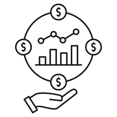 Revenue icon on white background