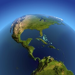 Mexico, Guatemala, Honduras, Nicaragua, Costa Rica, Panama, Colombia, Cuba and other Caribbean countries. The view from the satellites, Central America