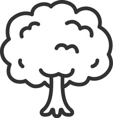木のアイコン（線画）のイラスト