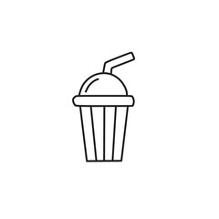 paper cup with straw icon