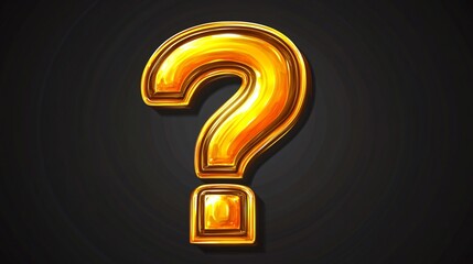Vibrant 3D Yellow Question Mark - Faq Symbol for Problem Solutions
