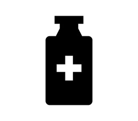 Medical bottle icon illustrated in vector on white background
