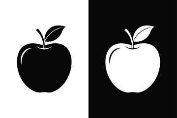 Healthy & Fresh. Simple Apple Icon Silhouettes for Creative Projects