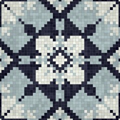 Mosaic tiles background, seamless vector pattern