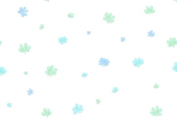 Soft pastel floral background with tiny flowers in light blue, mint green, and baby blue