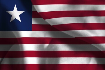 A ruffled fabric flag of Liberia