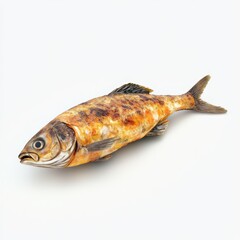Fototapeta premium Fried fish isolated on white background