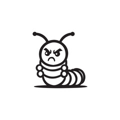 Angry caterpillar mascot template