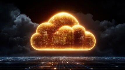 Golden cloud symbolizing data storage innovation.