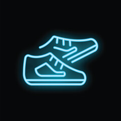 Neon sign representing a pair of sneakers, ideal for a shop or an advertisement
