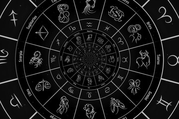 Abstract old conceptual background on mysticism, astrology, fantasy, black