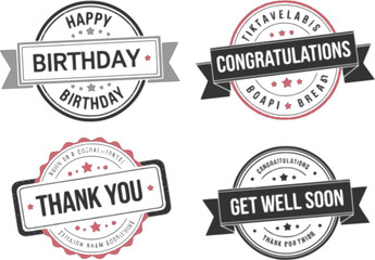 Obraz premium Happy birthday. congratulations, thank you, get well soon. vector illustration 