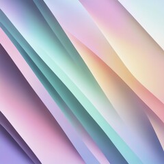Fototapeta premium Layered abstract shapes in a pastel gradient of pink, blue, purple, and peach, AI generated