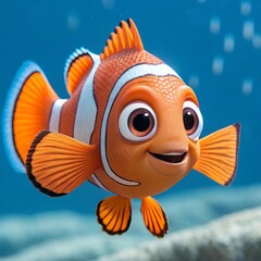 Cute cartoon fish ai generated