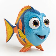 Cute cartoon fish ai generated