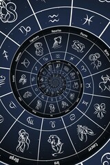 Astrology and alchemy sign background illustration, blue