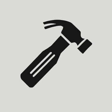 recommend clip art: Hammer silhouette in black on a white background