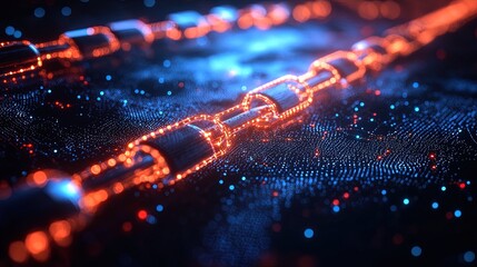 Blockchain technology overlaying a world map, symbolizing global connectivity 