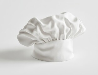 White chef hat on white background.