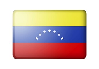 The Venezuelan flag. Rectangular matte icon. Isolated on white background