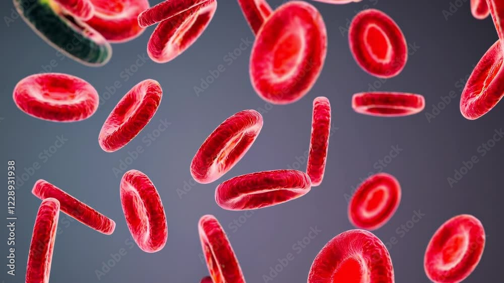 Poster A conceptual composition where red blood cells seamlessly transition into abstract geometry, highlighting the fusion of science and art in microscopic imagery.
