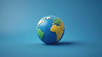 Fototapeta premium A creative 3D digital artwork of a globe floating among blue background