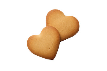 heart shaped cookie isolated on transparent background Generative Ai.