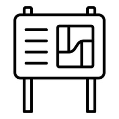 Signboard line icon