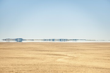 Mirage in the desert, near Aswan and Abu Simbel, Egypt, Africa
