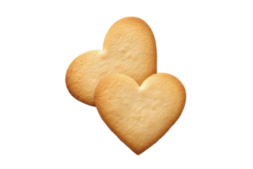 heart shaped cookie isolated on transparent background Generative Ai.