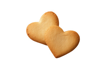 heart shaped cookie isolated on transparent background Generative Ai.