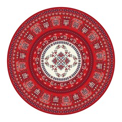 Traditional Bulgarian embroidery design element over white background
