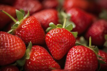 Close up of fresh strawberry fruits. KI generiert, generiert AI generated