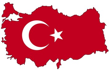 Turkey, flag, outline, Asia