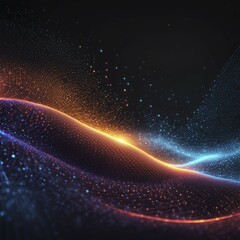 A digital abstract image with glowing wave structures in purple and blue, giving a futuristic and dynamic feel, AI generated