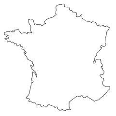 Outline, map of France