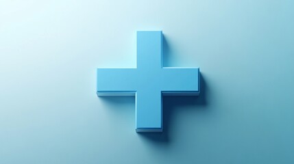 Obraz premium Blue Medical Icon Plus Sign Vector Illustration