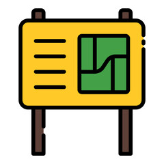 Obraz premium Signboard filled line icon