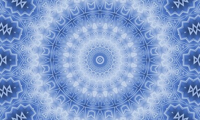 Gradient blue background with abstract radial pattern
